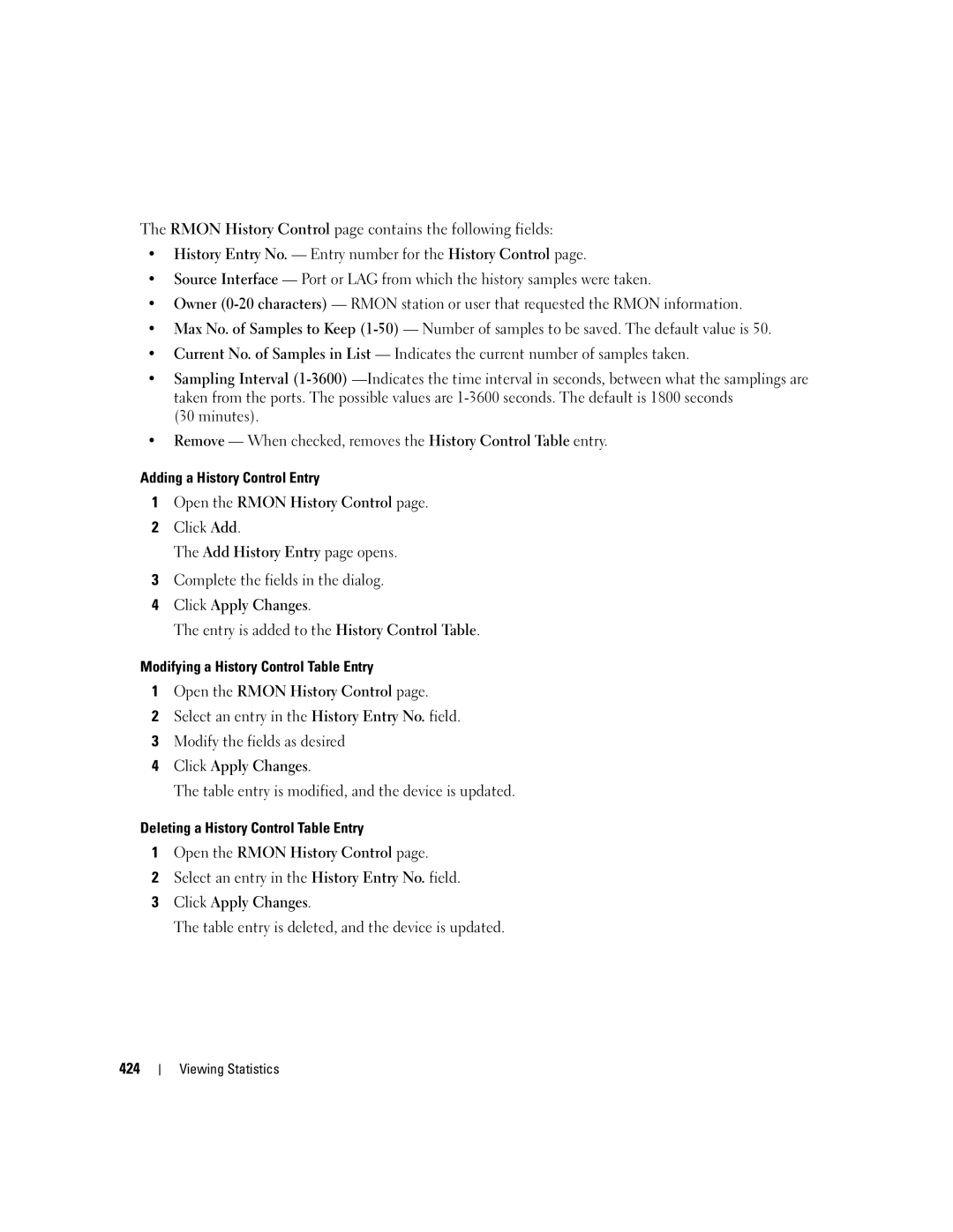 Dell 3548 manual Viewing Statistics 