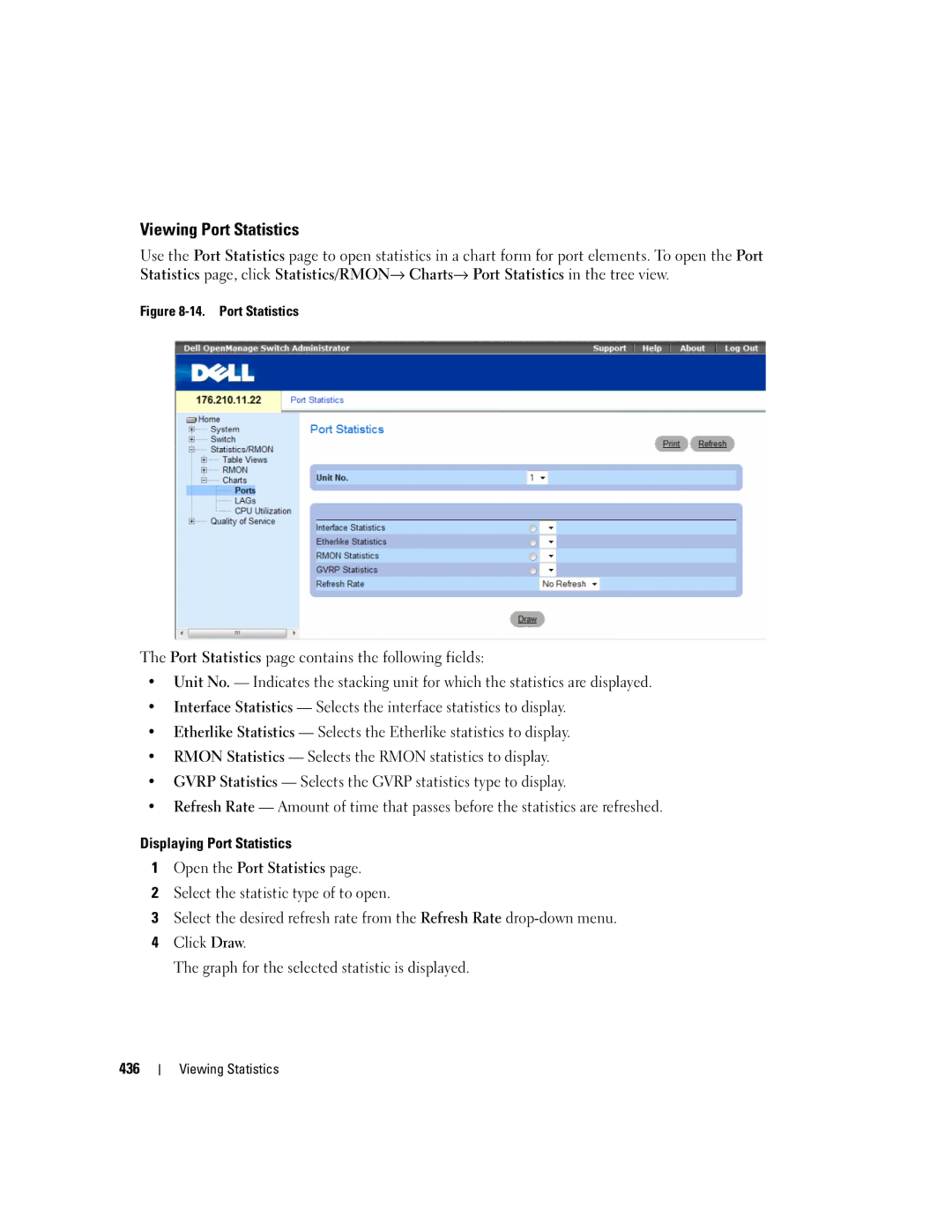 Dell 3548 manual Viewing Port Statistics 