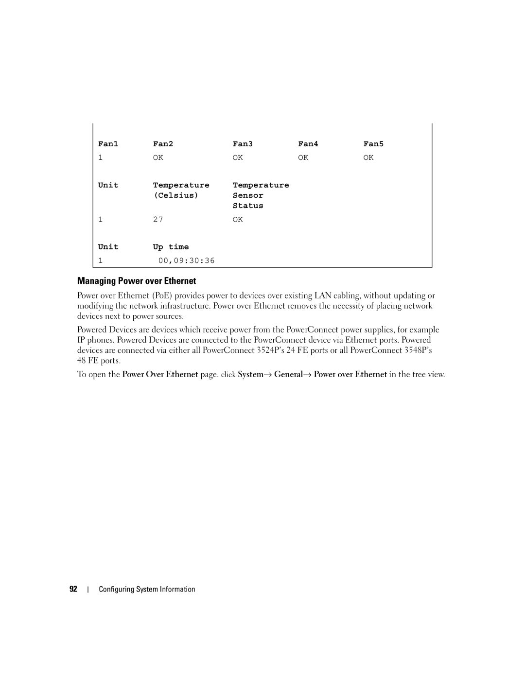 Dell 3548 manual Managing Power over Ethernet 