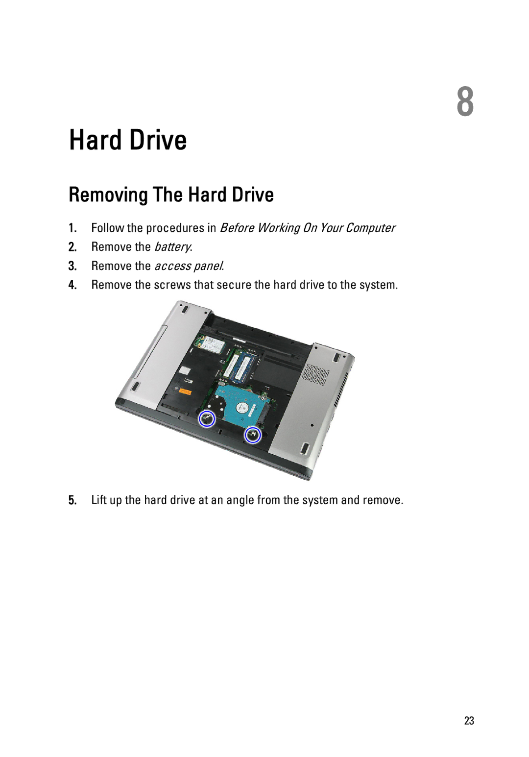 Dell 3550 owner manual Removing The Hard Drive 