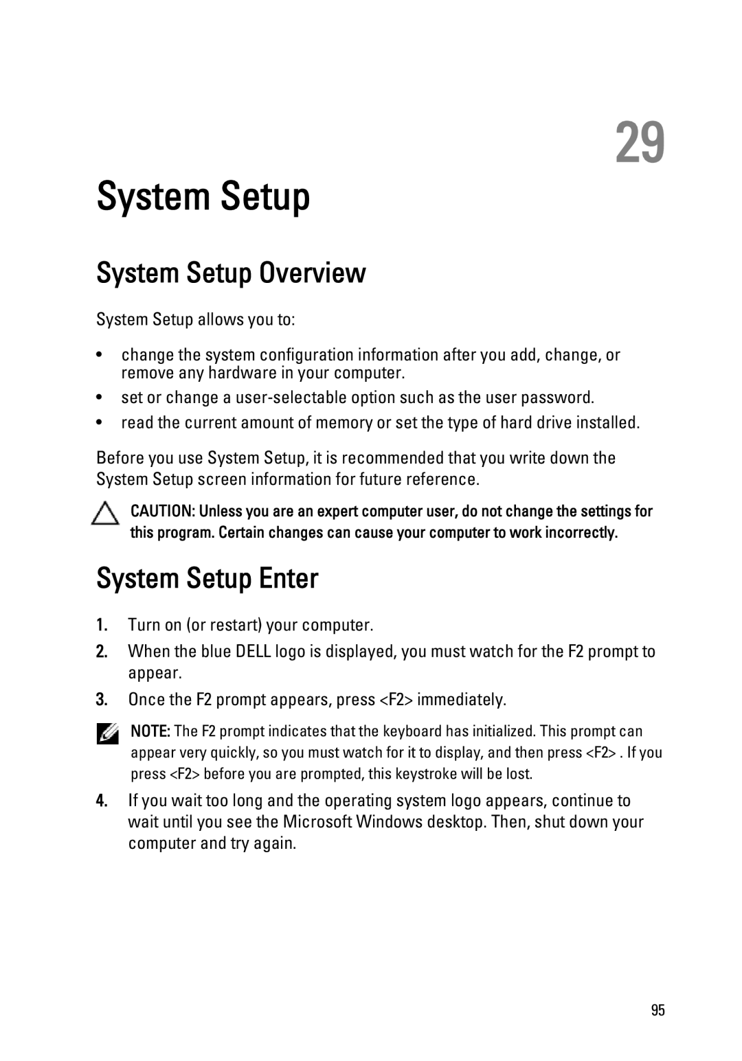 Dell 3550 owner manual System Setup Overview, System Setup Enter 