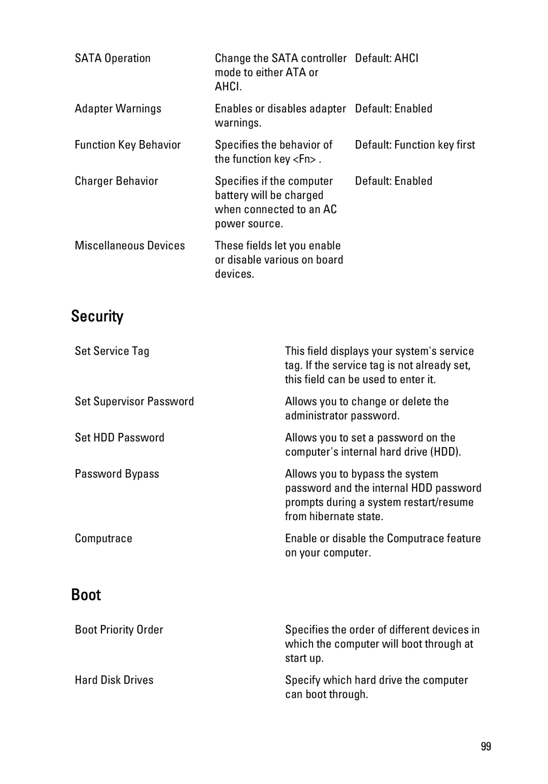 Dell 3550 owner manual Security 