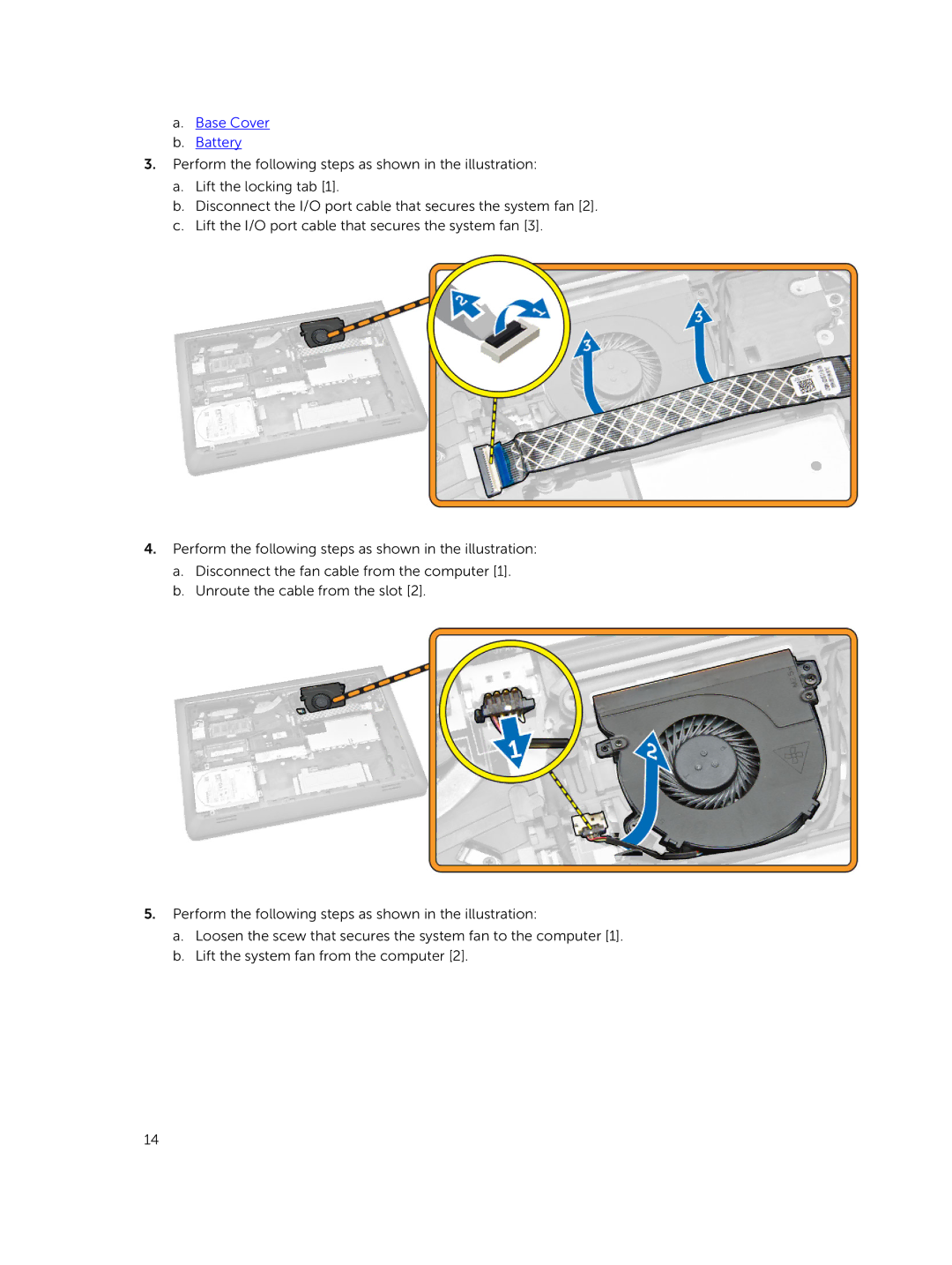 Dell 3550 owner manual Base Cover Battery 