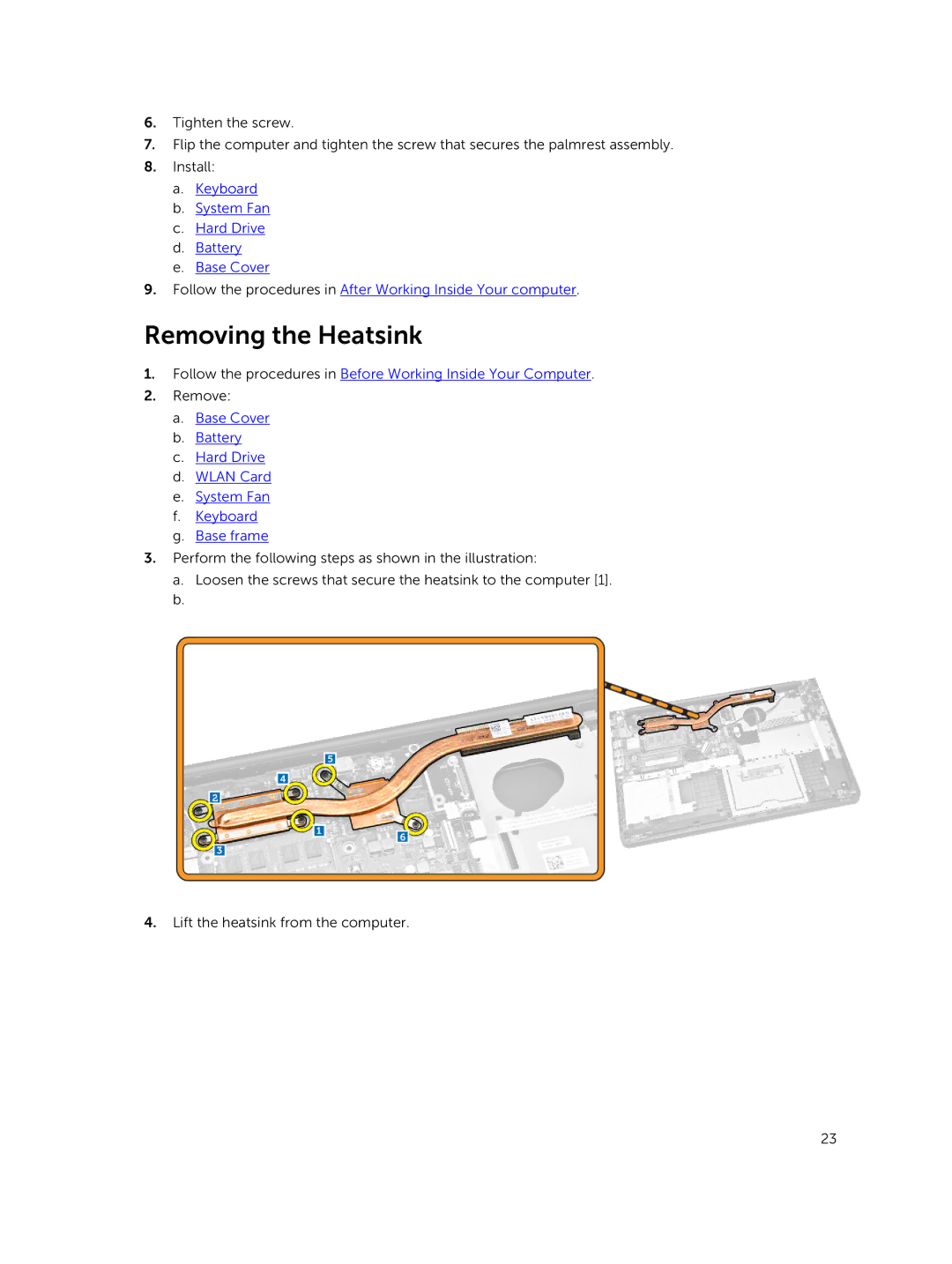 Dell 3550 owner manual Removing the Heatsink 