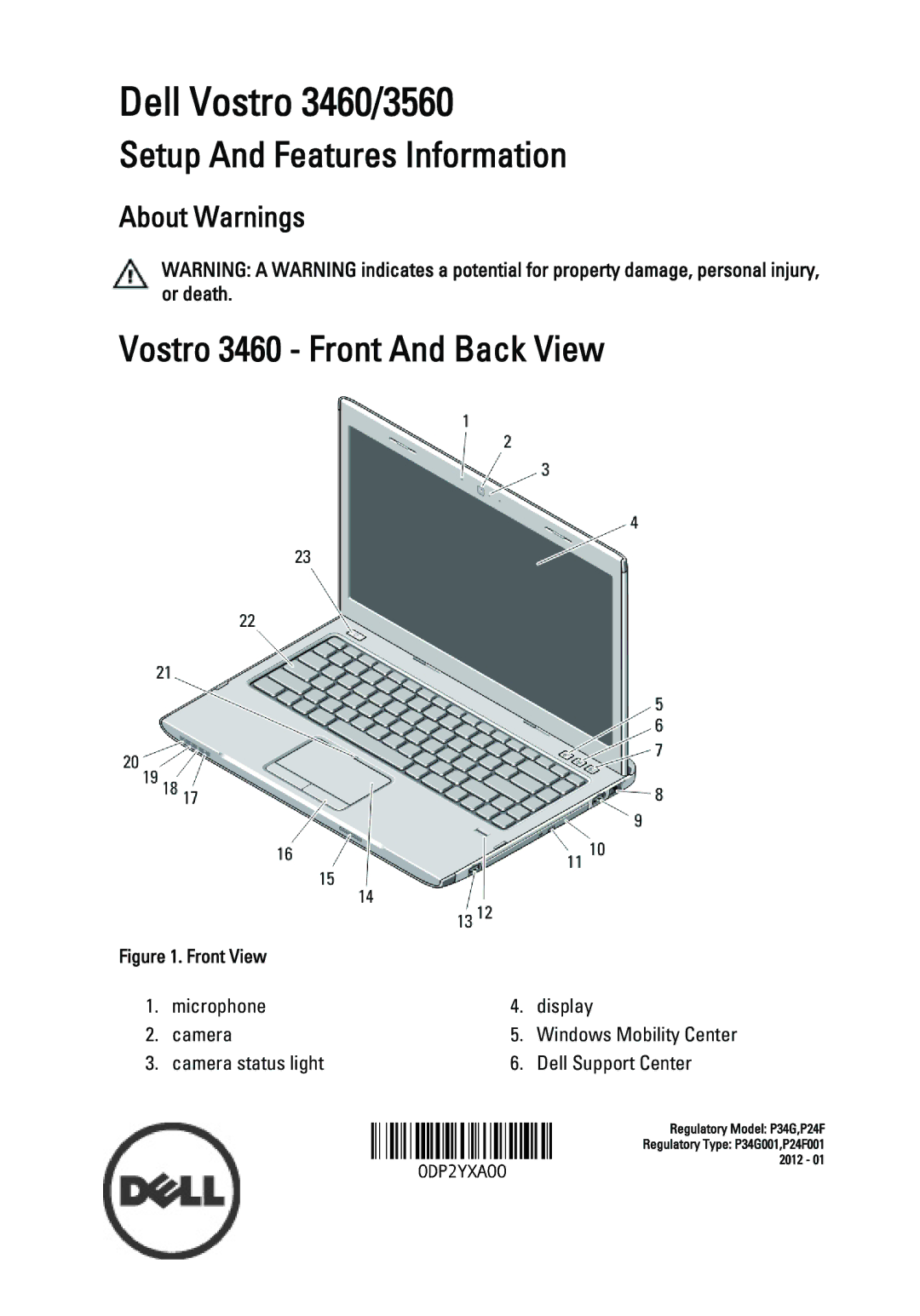 Dell 3560 owner manual Regulatory Model P24F Regulatory Type P24F001 