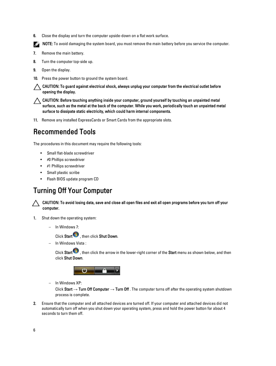 Dell 3560 owner manual Recommended Tools, Turning Off Your Computer 