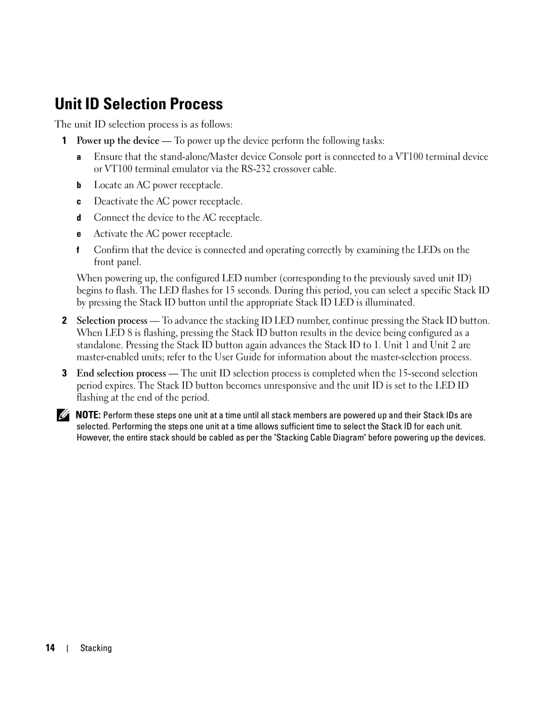 Dell 35XX manual Unit ID Selection Process, Unit ID selection process is as follows 