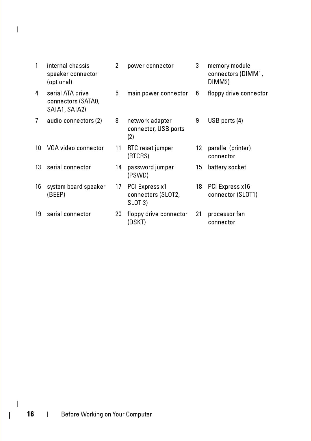 Dell 360 service manual Beep 