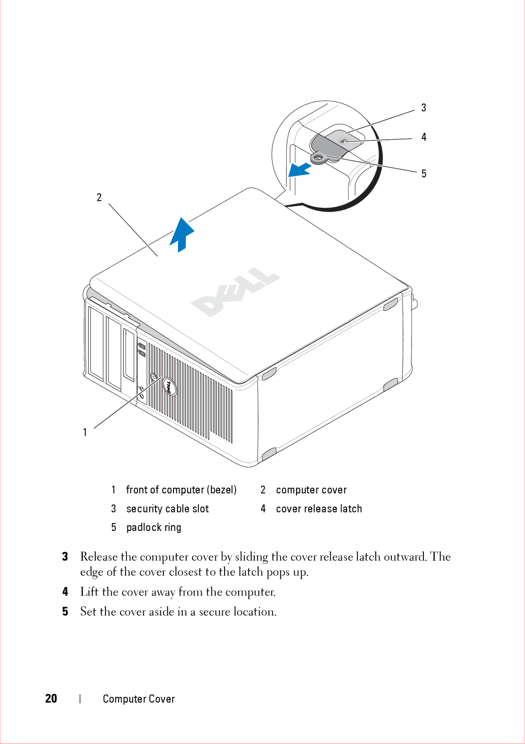 Dell 360 service manual Security cable slot 