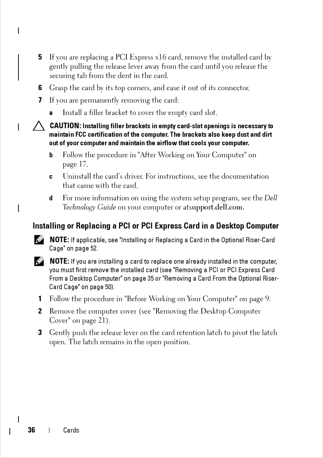 Dell 360 service manual Cards 