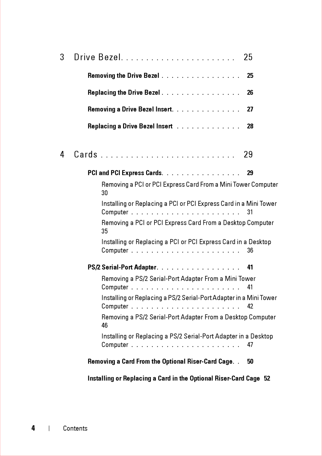 Dell 360 service manual Removing a Drive Bezel Insert Replacing a Drive Bezel Insert 