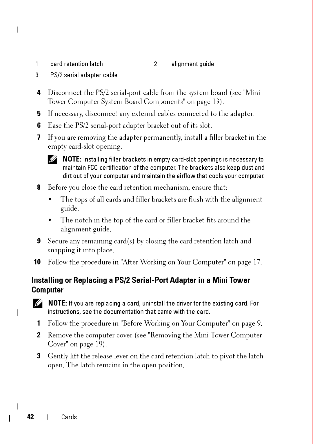 Dell 360 service manual PS/2 serial adapter cable 