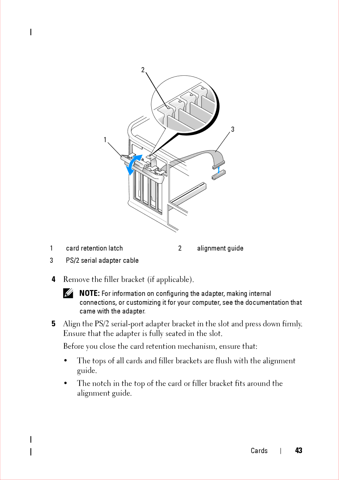 Dell 360 service manual Card retention latch 