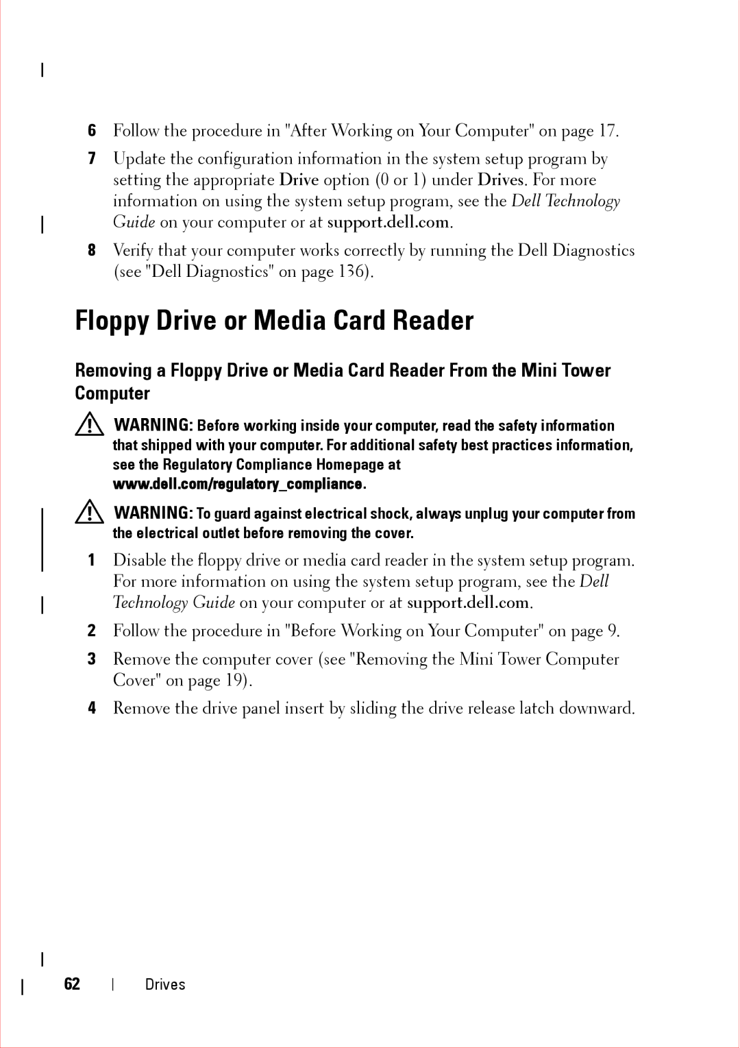 Dell 360 service manual Floppy Drive or Media Card Reader 