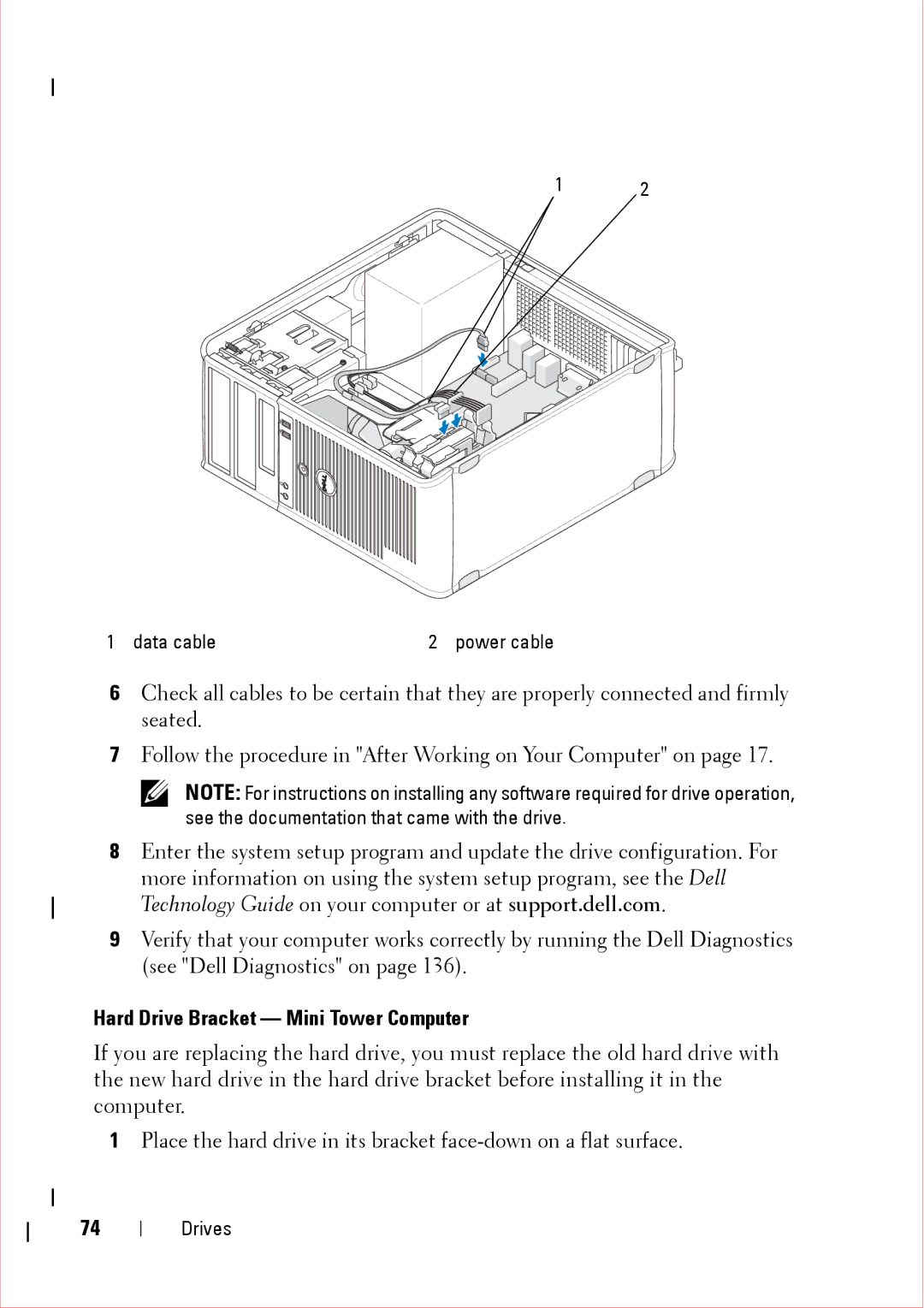 Dell 360 service manual Hard Drive Bracket Mini Tower Computer 