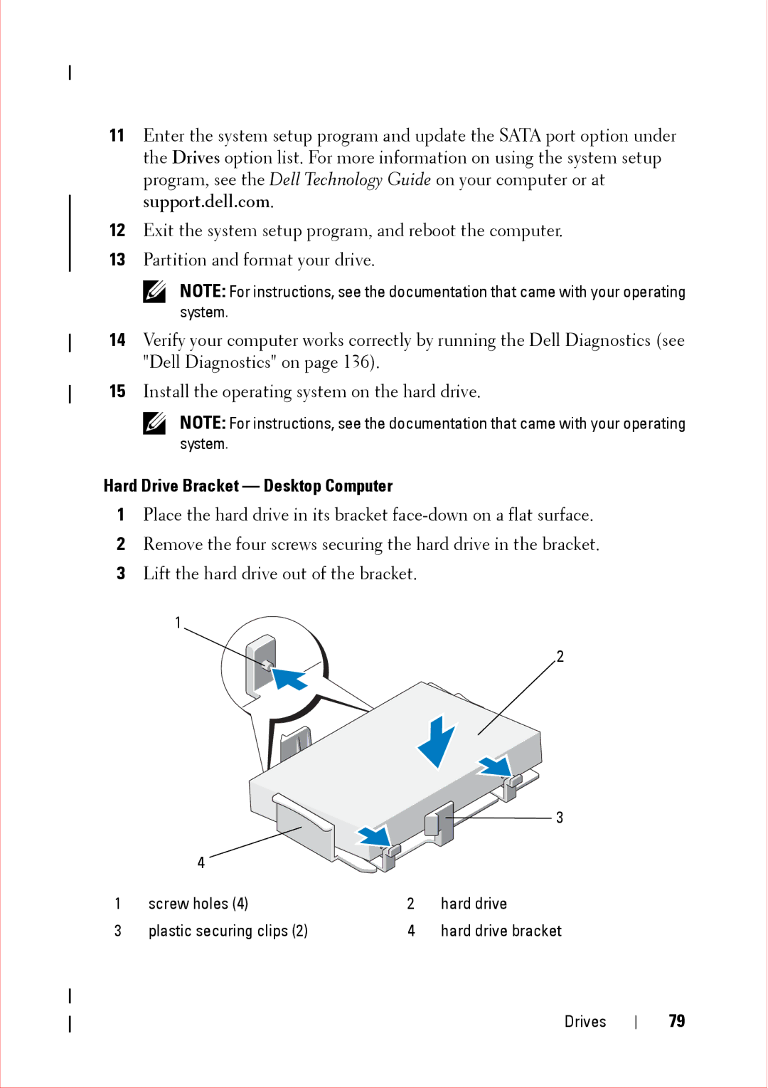 Dell 360 service manual Hard Drive Bracket Desktop Computer 