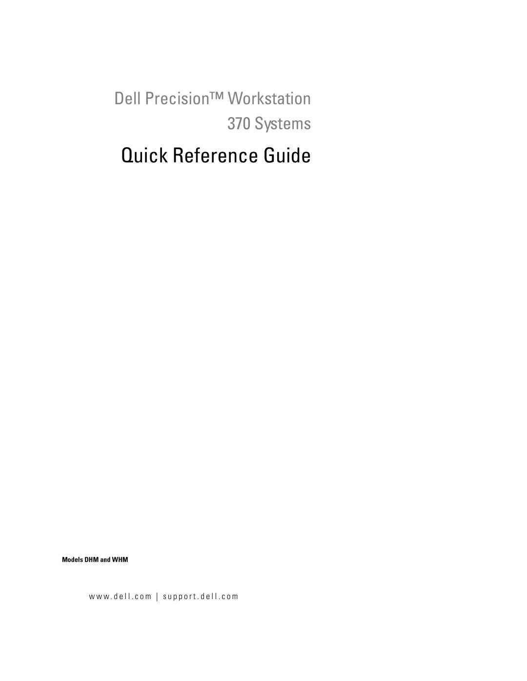 Dell X3156, 370 manual Quick Reference Guide 