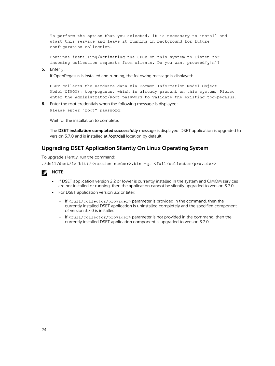 Dell 3.7.0 manual Please enter root password 