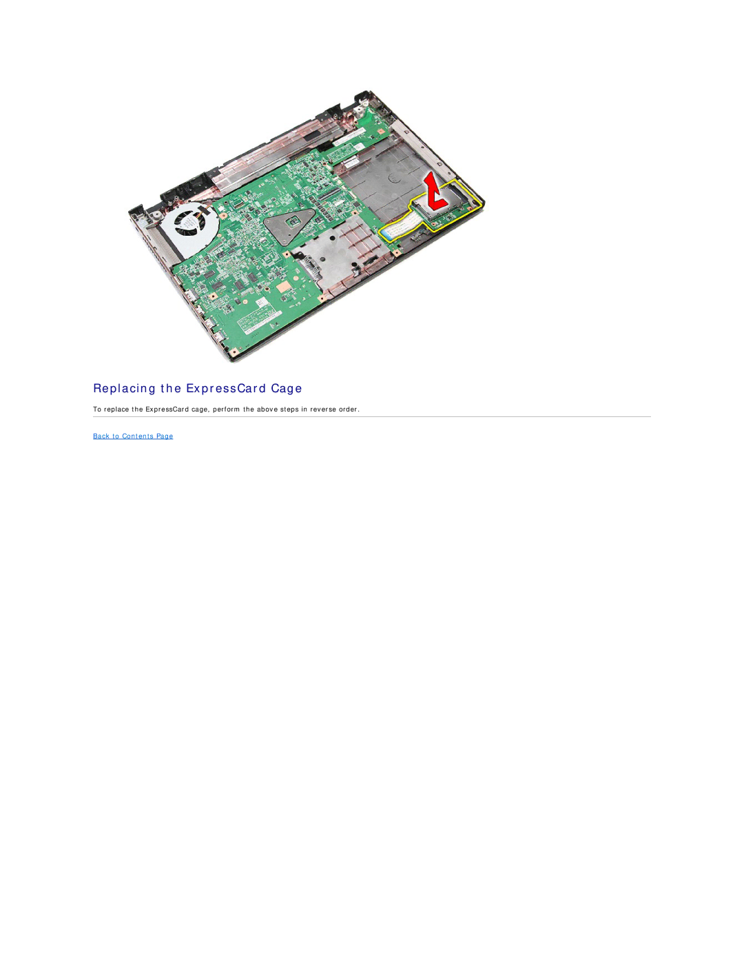 Dell 3700 specifications Replacing the ExpressCard Cage 