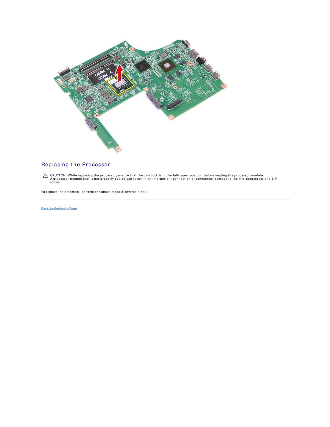 Dell 3700 specifications Replacing the Processor 