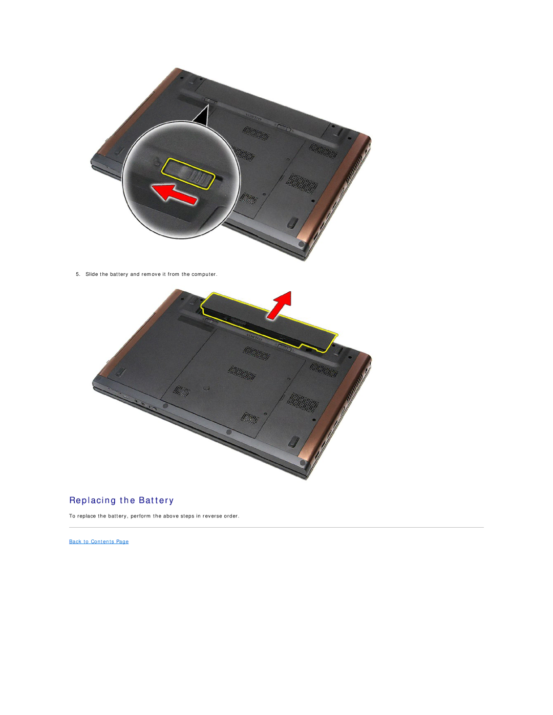 Dell 3700 specifications Replacing the Battery 