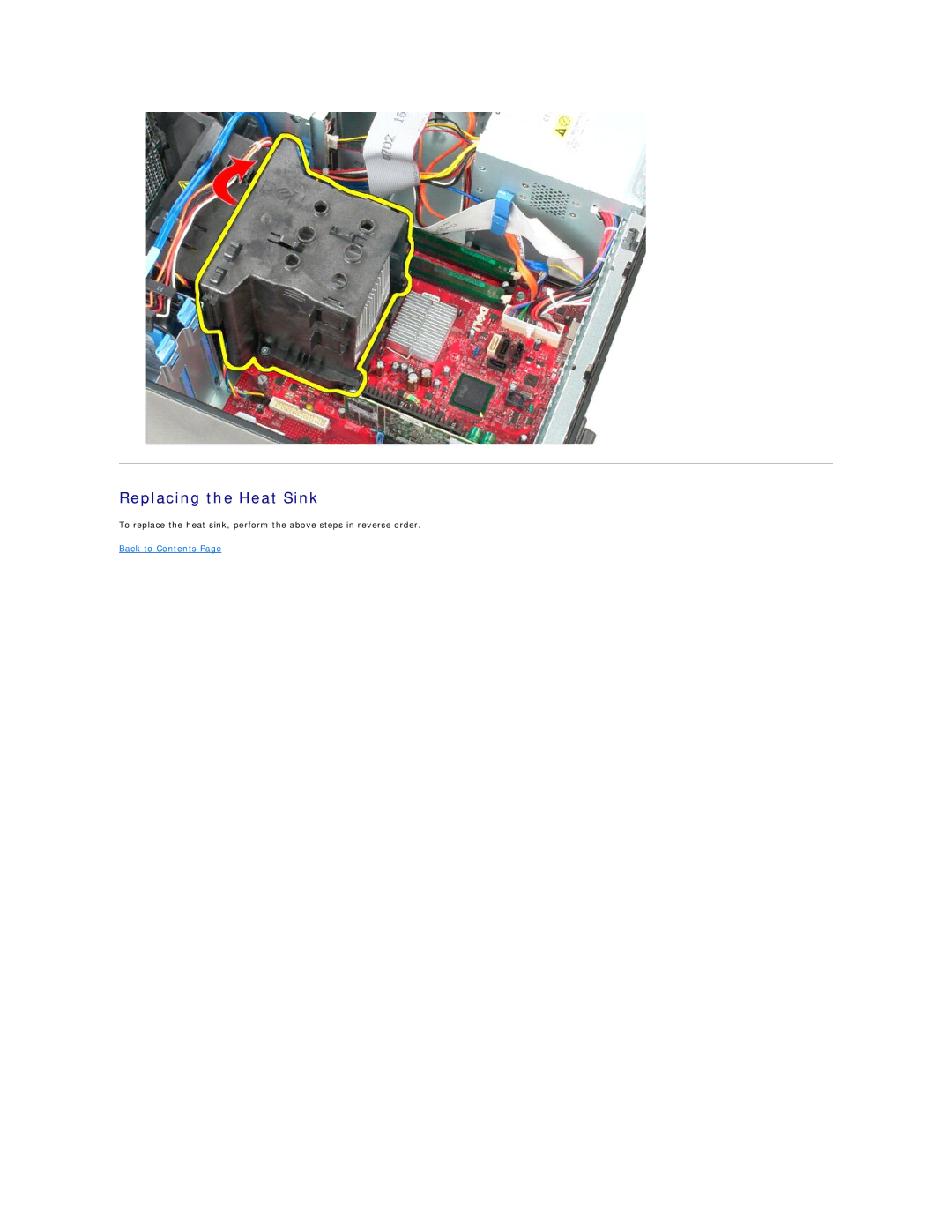 Dell 380 specifications Replacing the Heat Sink 