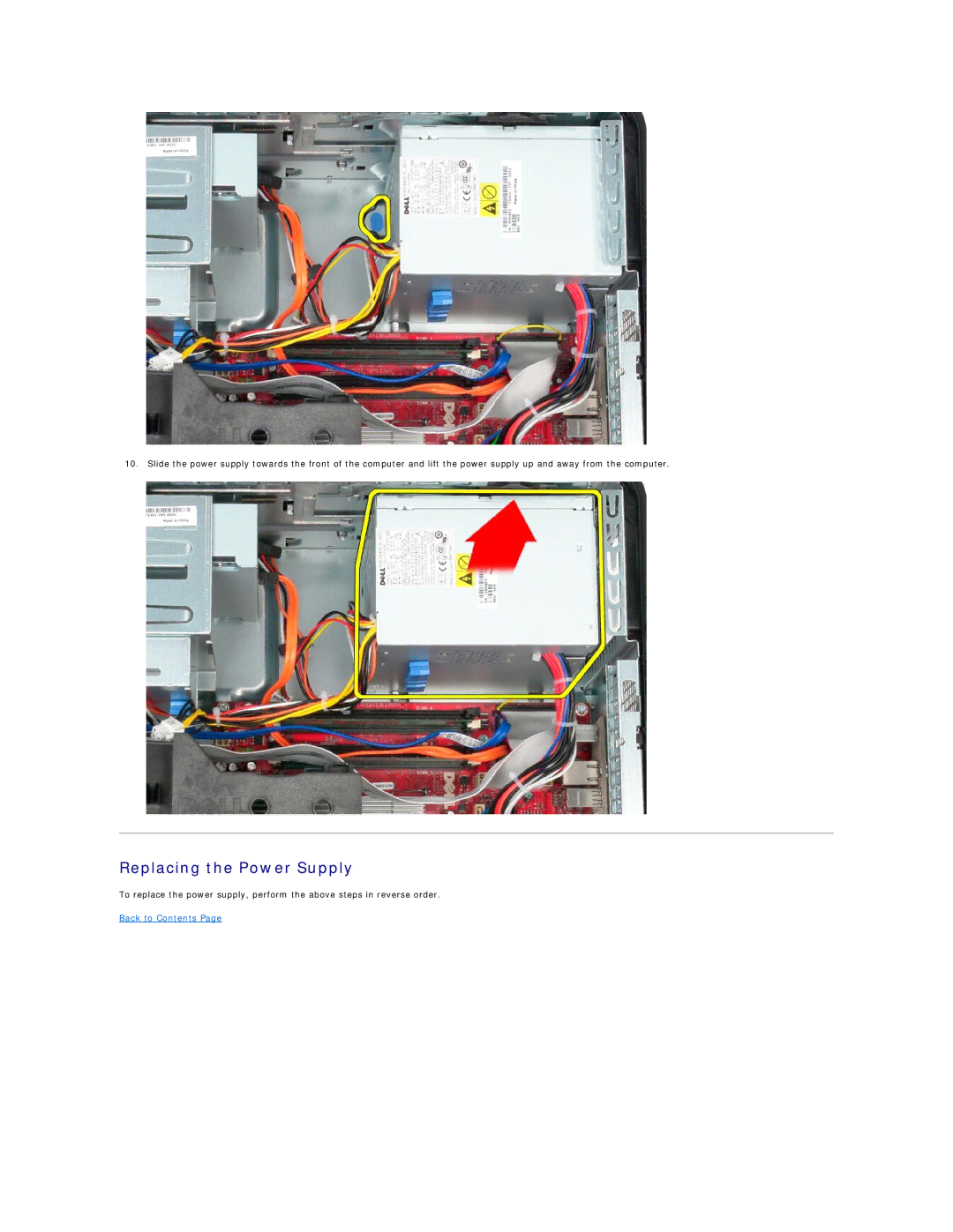 Dell 380 specifications Replacing the Power Supply 