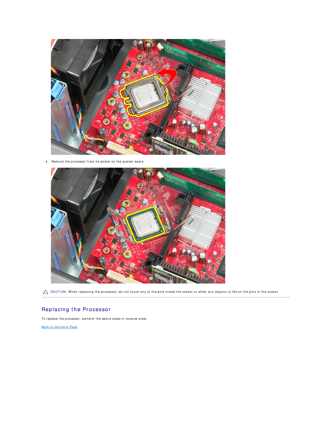 Dell 380 specifications Replacing the Processor 