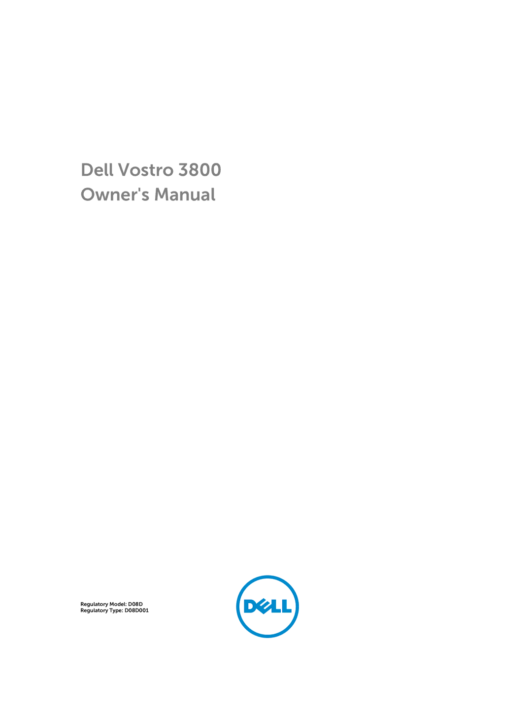 Dell 3800 owner manual Dell Vostro 