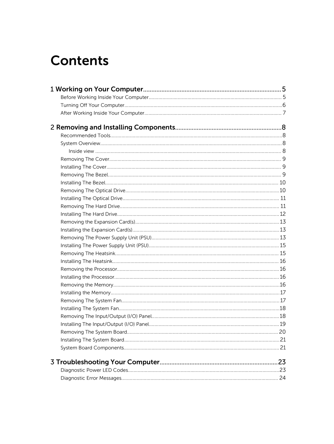 Dell 3800 owner manual Contents 