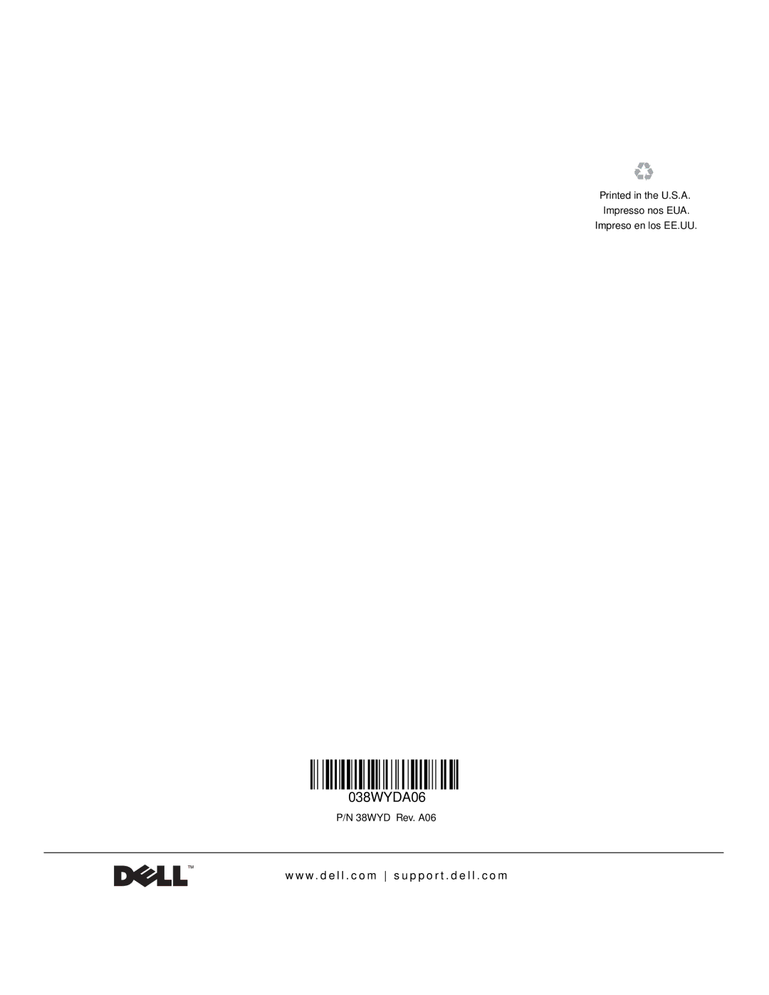 Dell manual 038WYDA06 