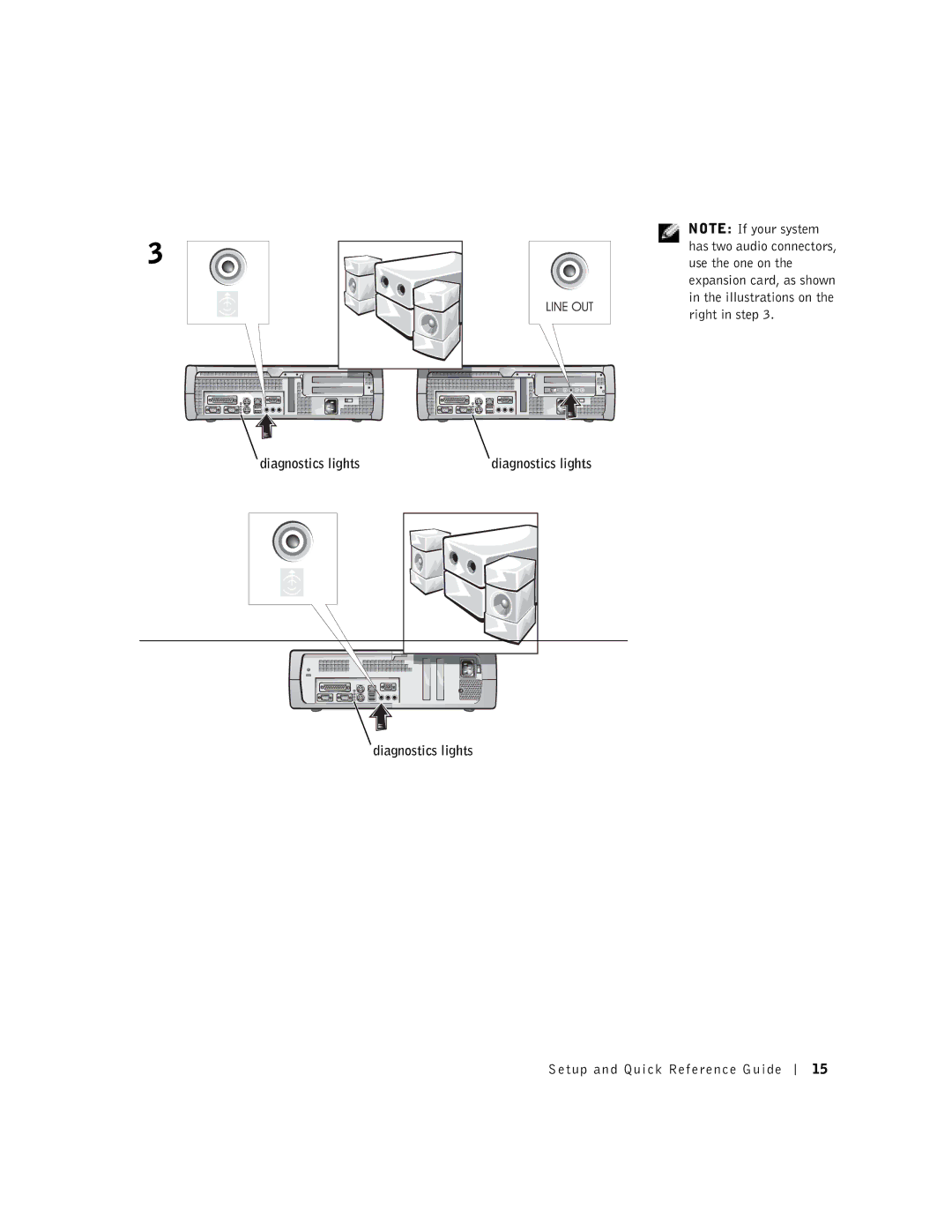 Dell 38WYD manual Diagnostics lights Setup and Quick Reference Guide 