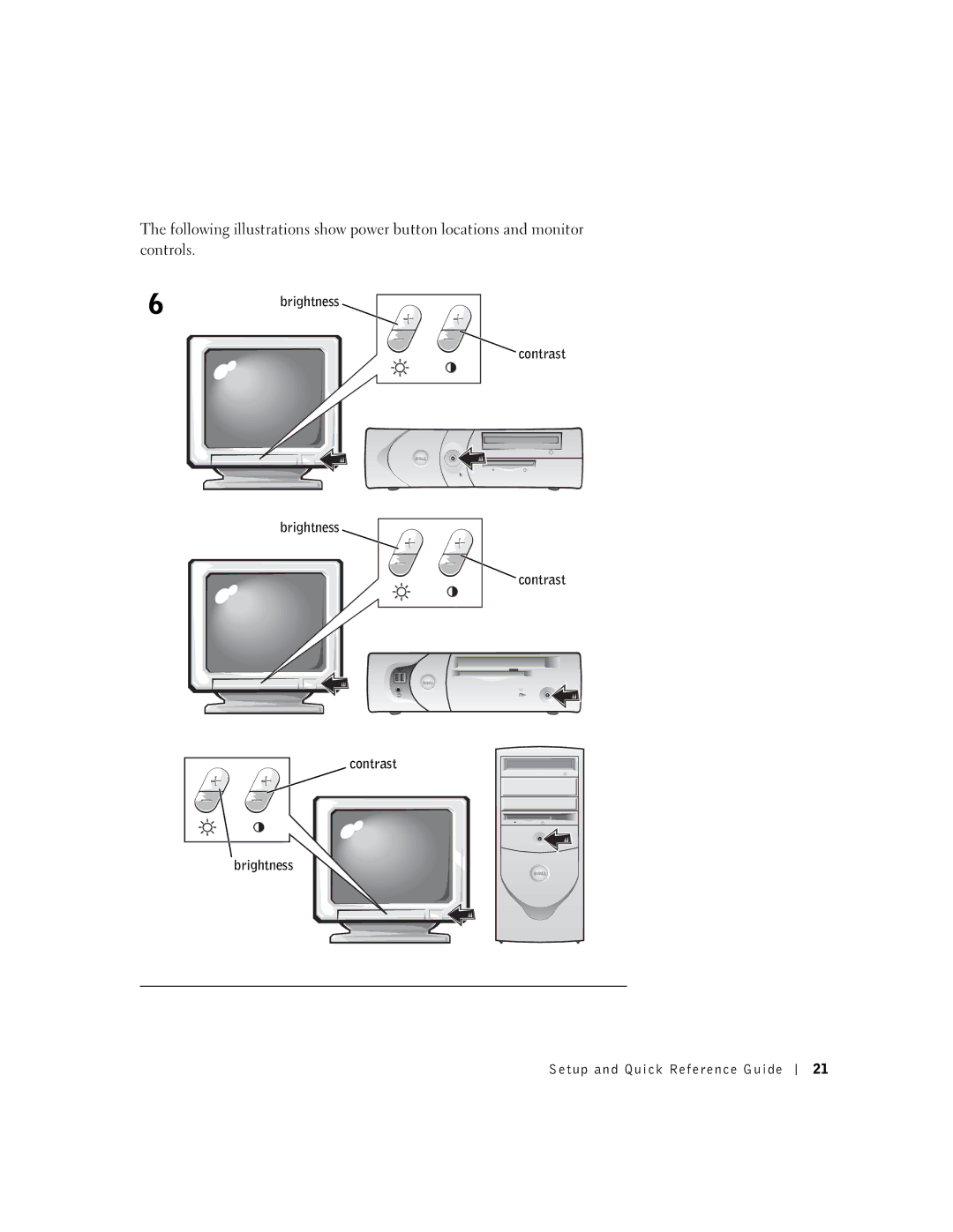 Dell 38WYD manual Contrast Brightness Setup and Quick Reference Guide 