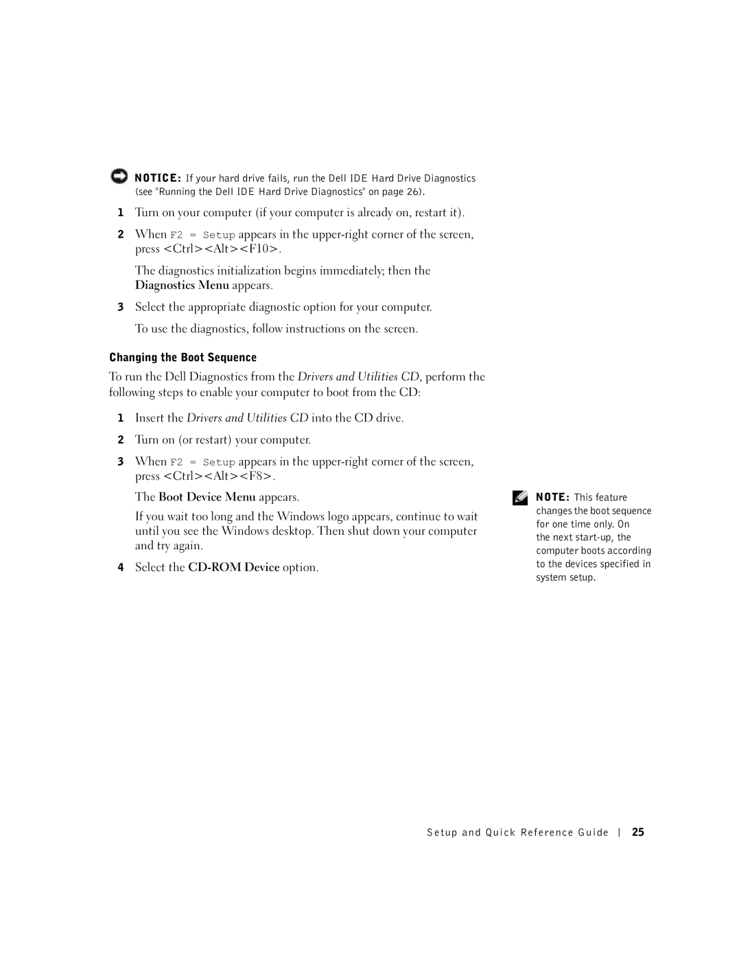 Dell 38WYD manual Changing the Boot Sequence 