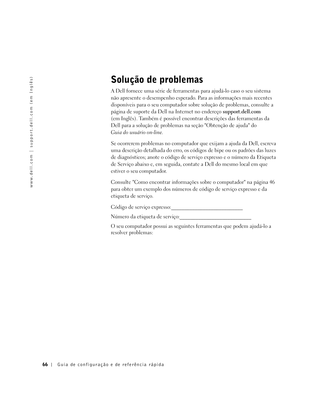 Dell 38WYD manual Solução de problemas, Guia do usuário on-line 