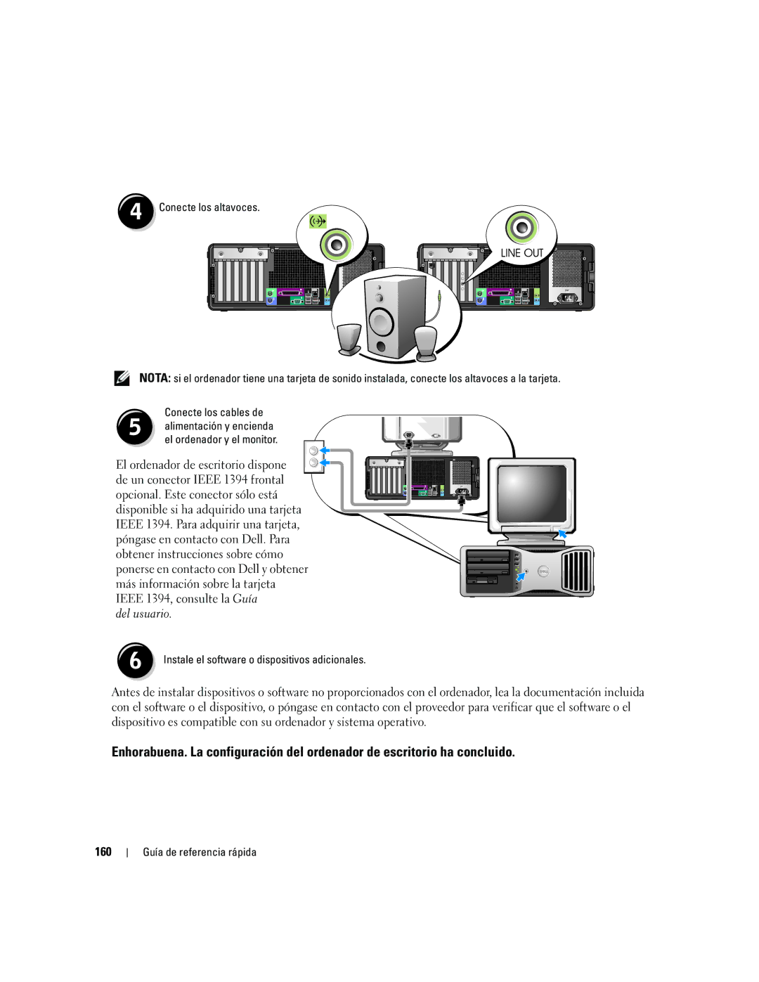 Dell 390, GH458 manual Del usuario, 160 