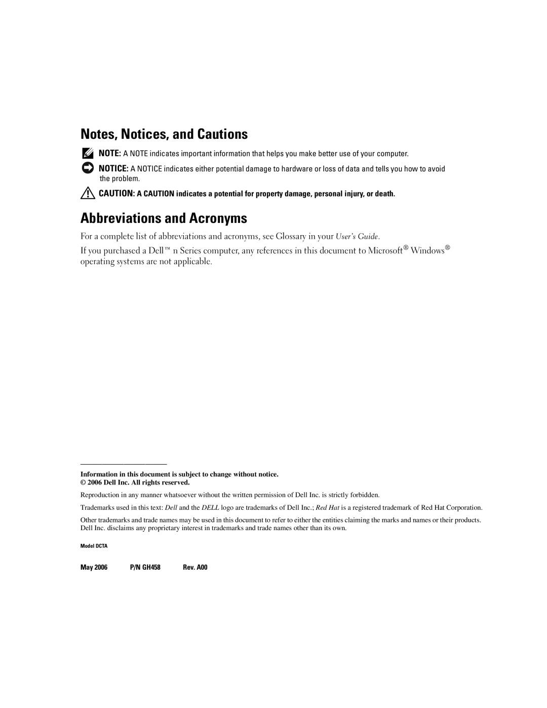 Dell 390, GH458 manual Abbreviations and Acronyms 