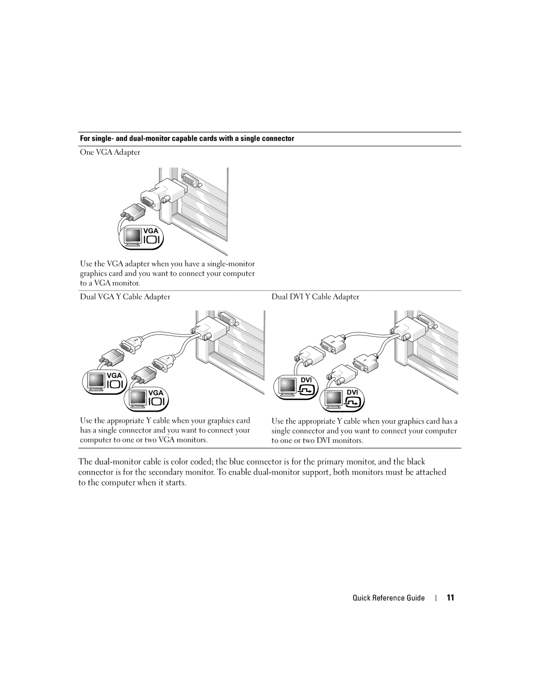 Dell 390 manual One VGA Adapter 