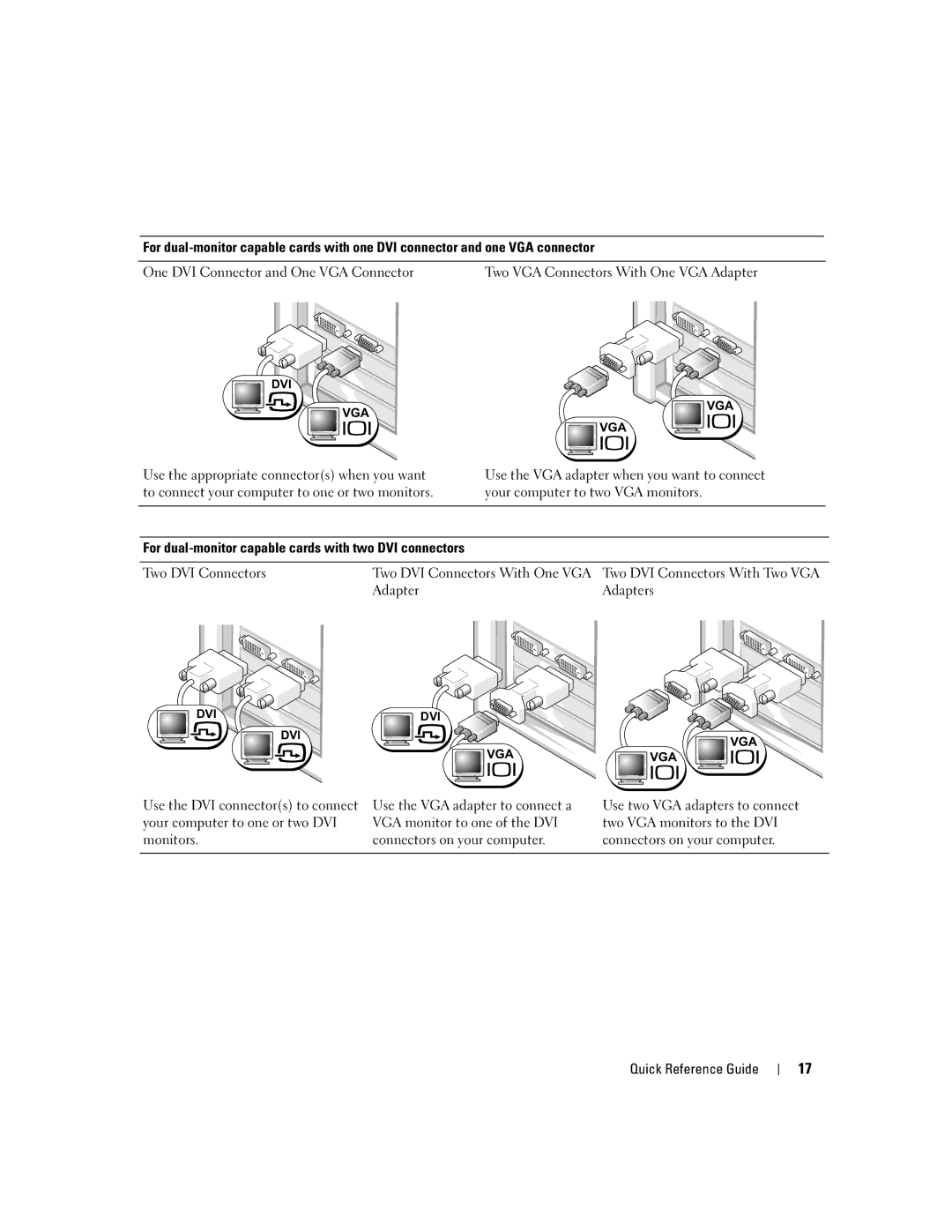 Dell 390 manual Dvi Vga 