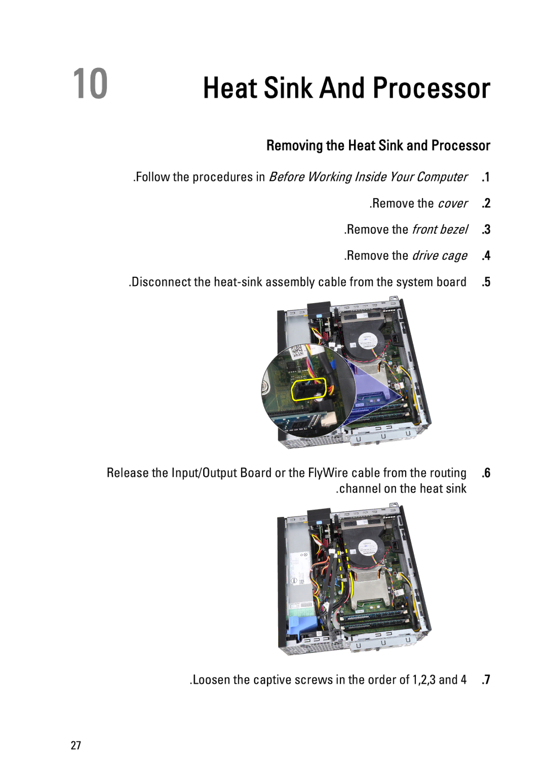 Dell 390 owner manual Heat Sink And Processor, Removing the Heat Sink and Processor 