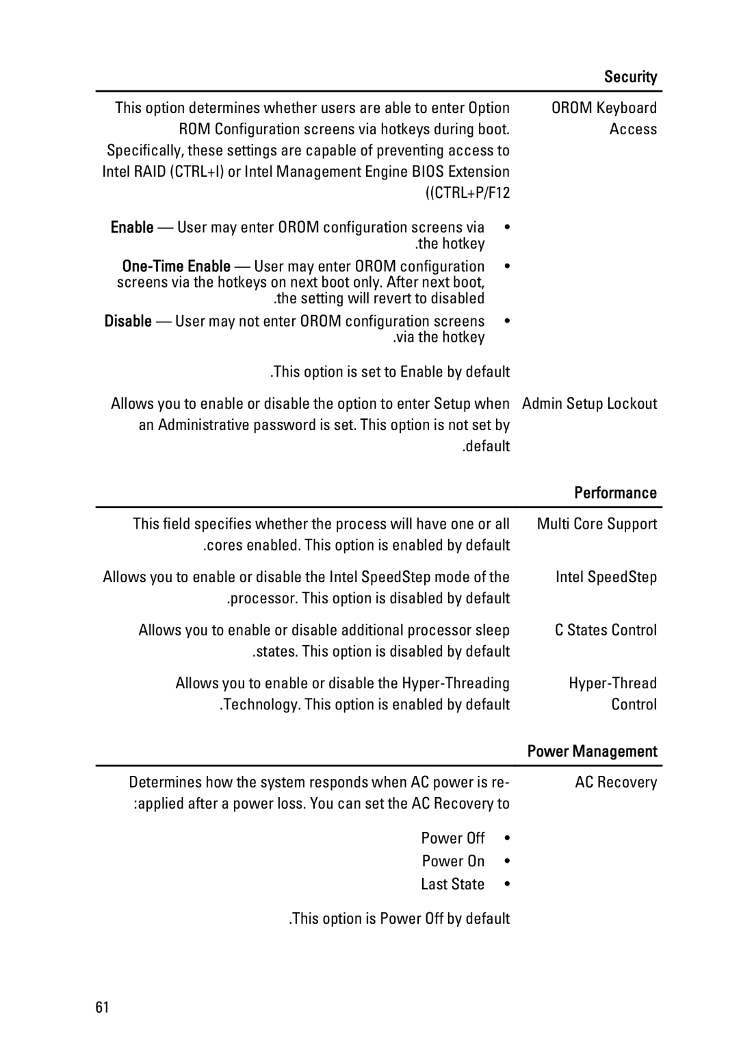 Dell 390 owner manual Performance 