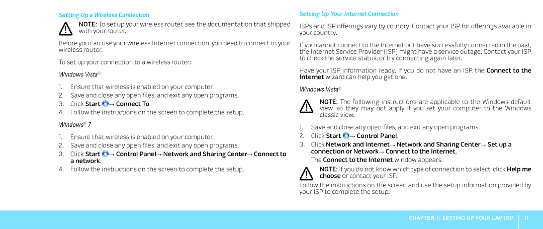 Dell P08G001, M15x, 039YVGA00 manual Setting Up a Wireless Connection 