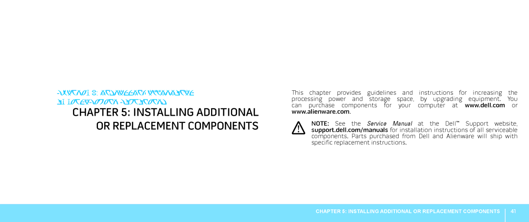 Dell P08G001, M15x, 039YVGA00 manual Installing Additional or Replacement Components 