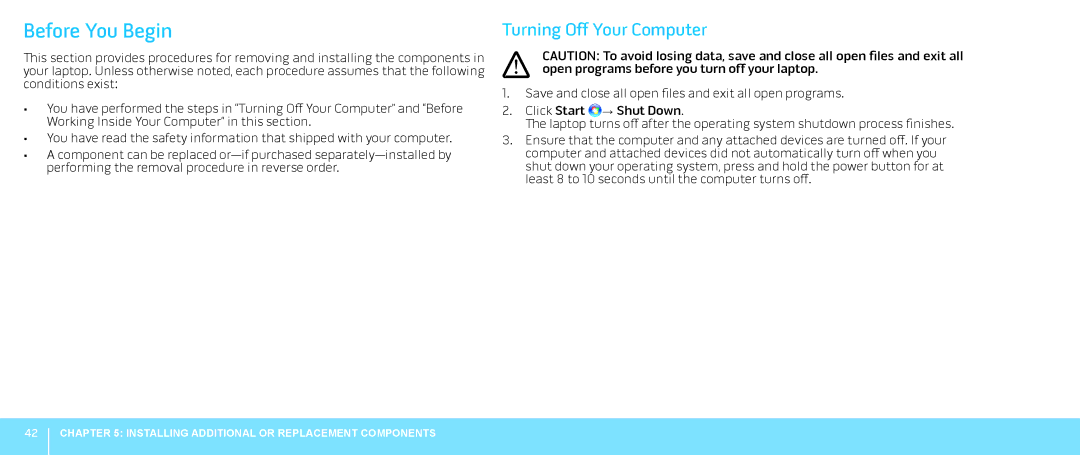 Dell P08G001, M15x, 039YVGA00 manual Before You Begin, Turning Off Your Computer 