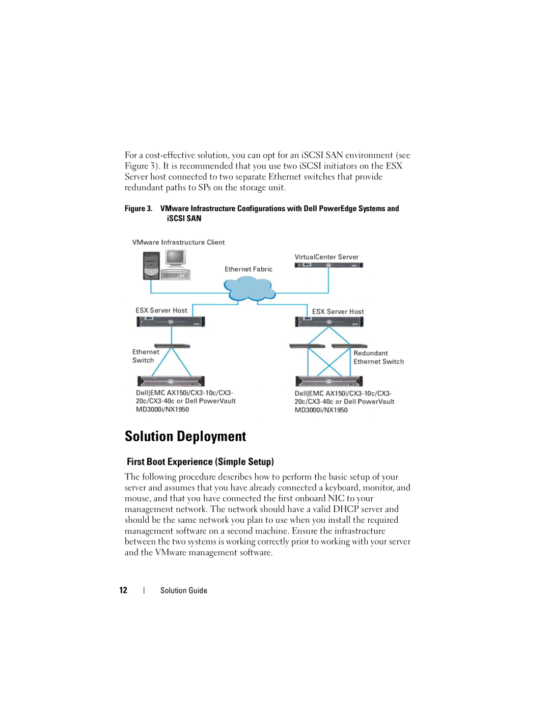 Dell 3i manual Solution Deployment, First Boot Experience Simple Setup 