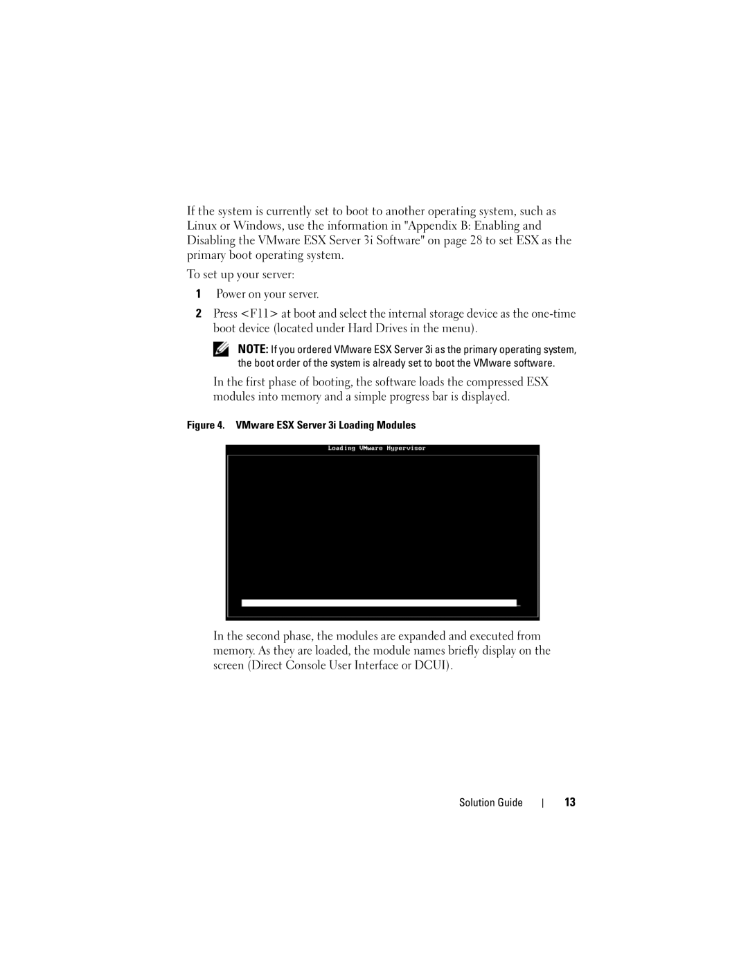 Dell manual VMware ESX Server 3i Loading Modules 