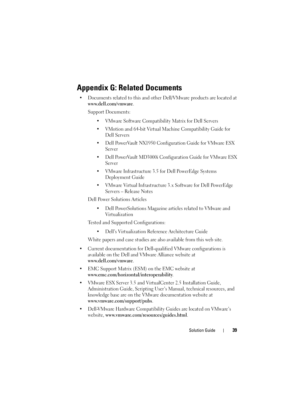 Dell 3i manual Appendix G Related Documents 