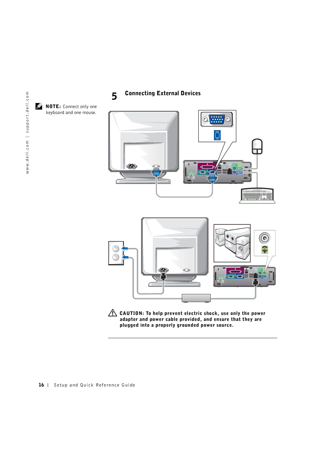 Dell 3U083 manual Connecting External Devices 