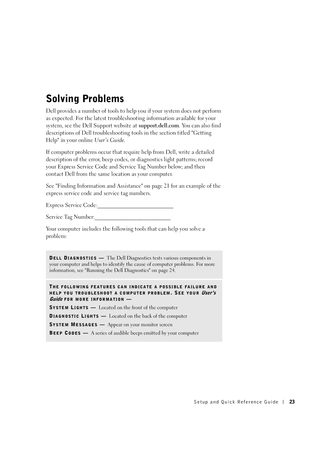 Dell 3U083 manual Solving Problems 