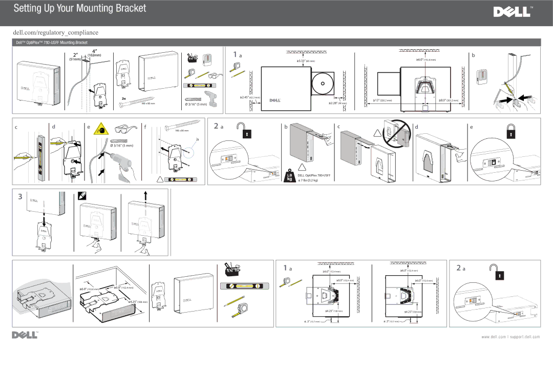 Dell 3WK82 manual Setting Up Your Mounting Bracket 